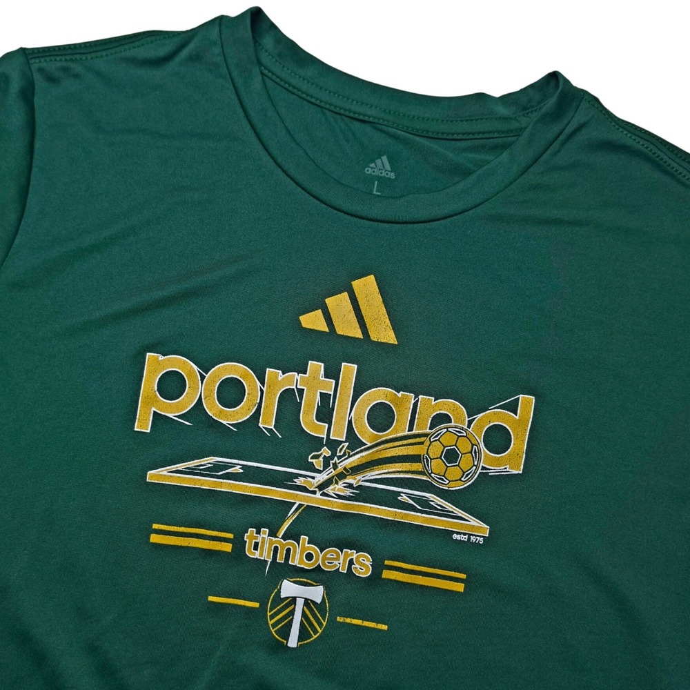 Adidas Womens Size Large Portland Timbers Soccer Graphic Tee Athletic Green
